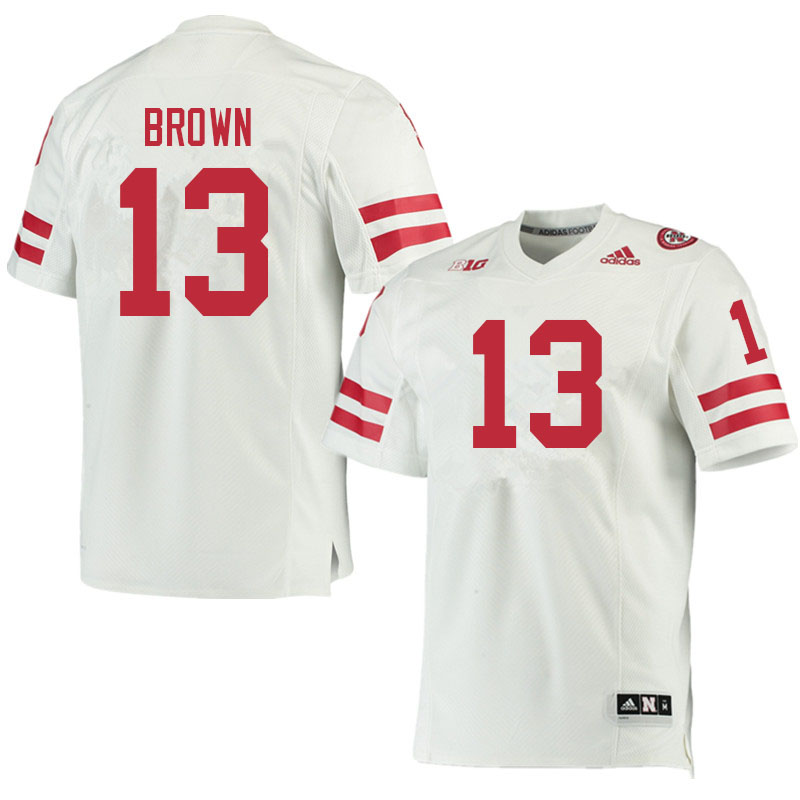 Men #13 Omar Brown Nebraska Cornhuskers College Football Jerseys Sale-White - Click Image to Close